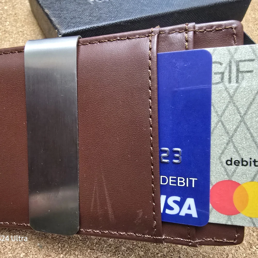 Brown Leather Money Clip